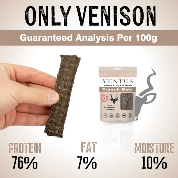 Ventus Crunch Bars 8oz Dog Treats - Crunchy, High-Protein, Grain-Free, No Artificial Ingredients