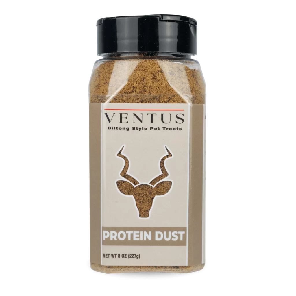 Ventus Protein Dust Shaker - Biltong Powder Dog Treat - High Protein, Savory Flavor Enhancer